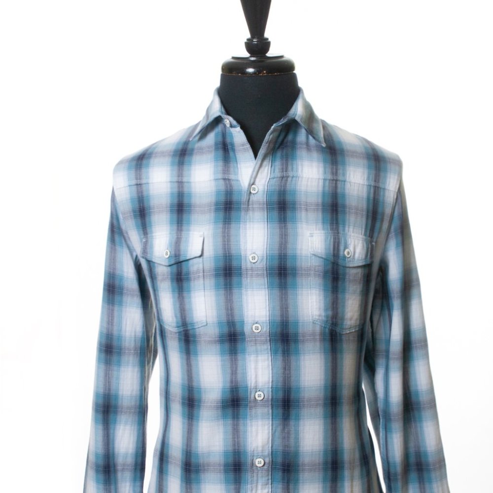 Paige Anniv Blue Plaid Shirt